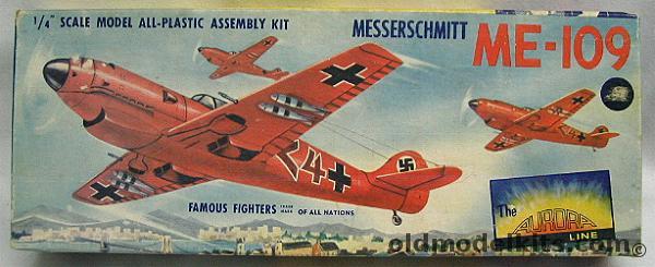Aurora 1/48 Messerschmitt ME-109 Famous Fighters of All Nations - (Bf-109), 55A-69 plastic model kit
